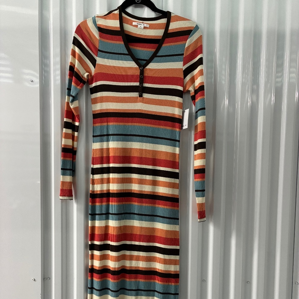 Multistripe Long Sleeve Cotton Maxi by ONeill